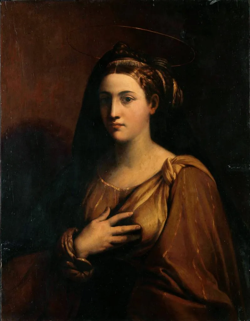 A Female Saint - Italian, Ferrarese or Bolognese follower of Raphae